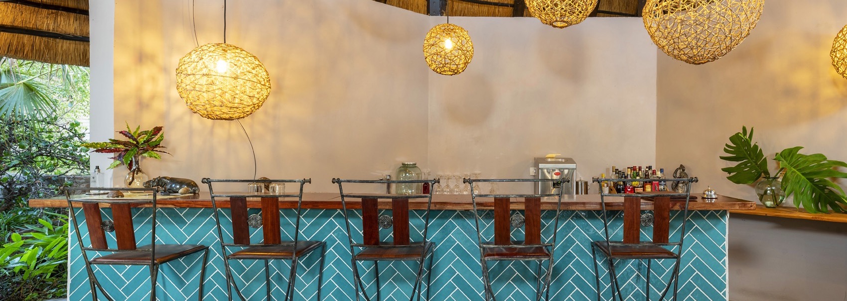 The central chalet bar, lounge and dining area